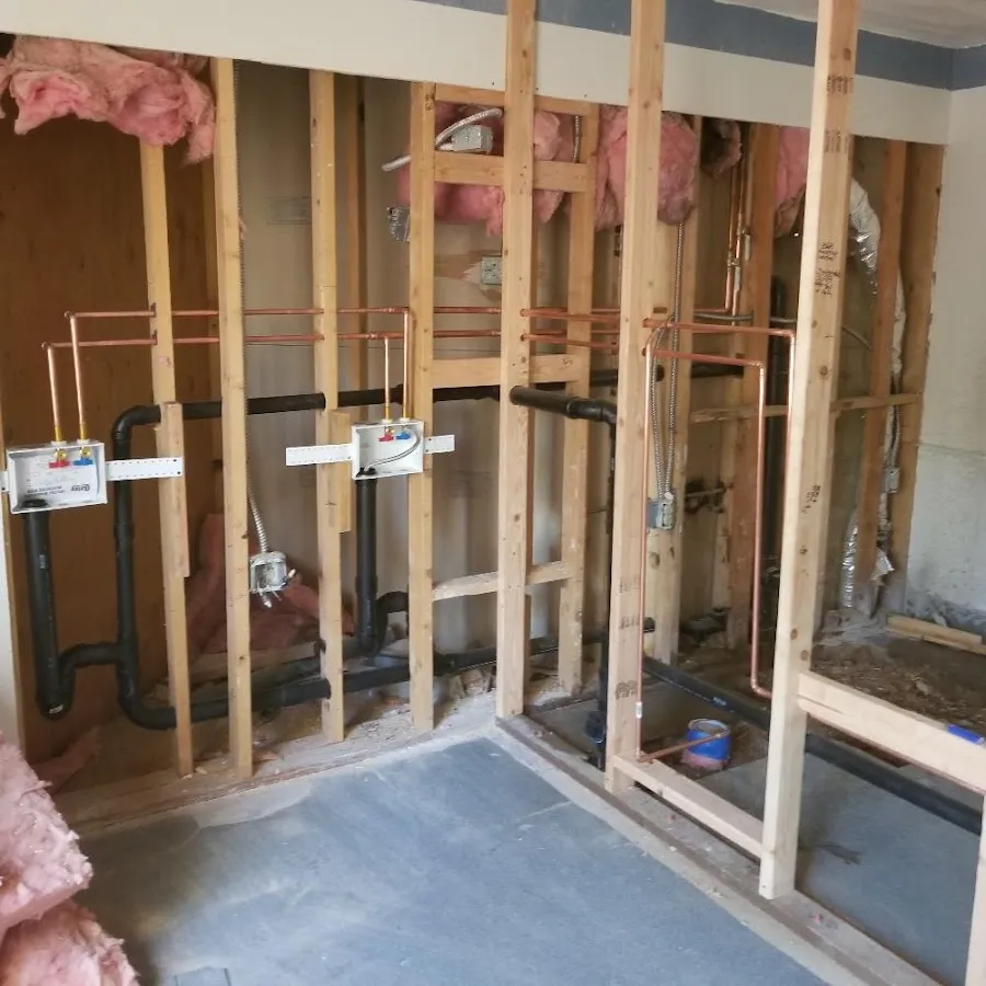 Copper pipe rough-in and plumbing installation in Catoosa